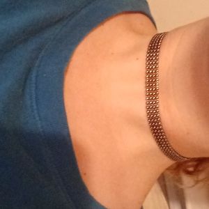 Vintage beaded mesh choker